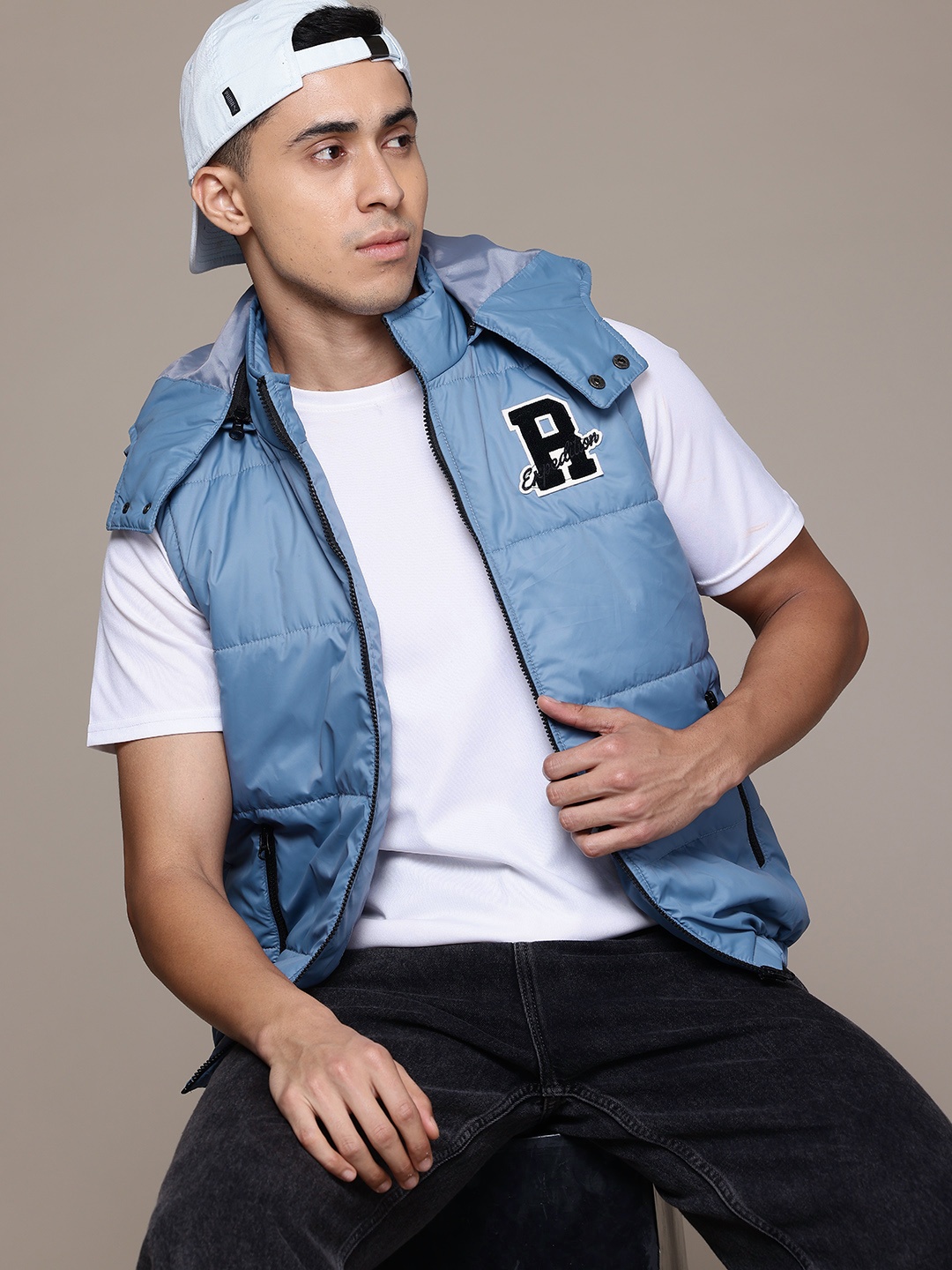 

The Roadster Lifestyle Co. Applique Detail Padded Jacket, Blue