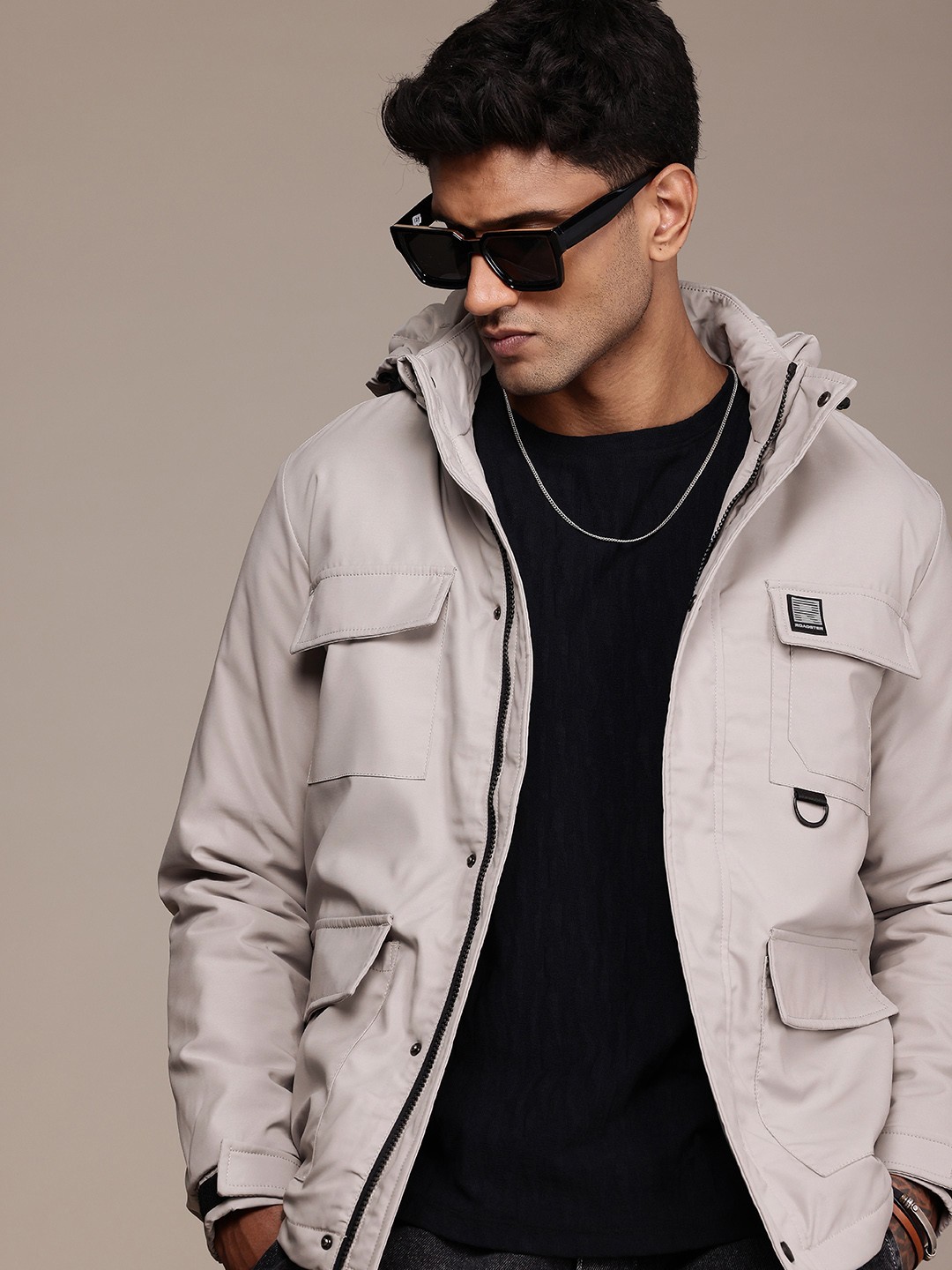 

The Roadster Life Co. Hooded Padded Jacket, Grey