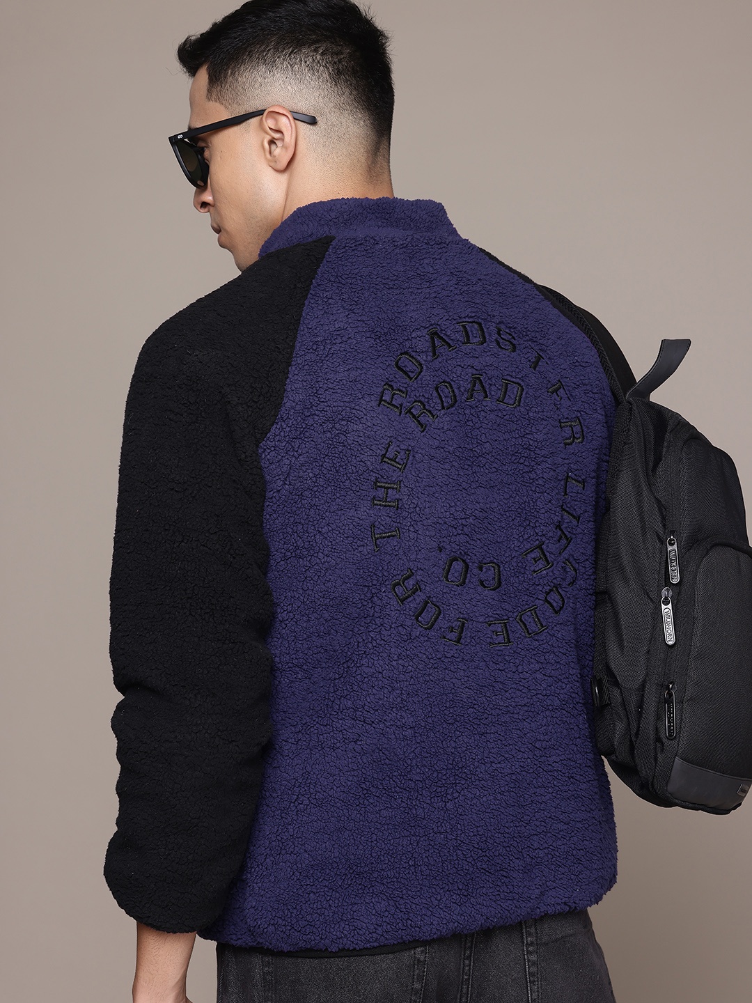 

The Roadster Lifestyle Co. Typography Sherpa Jacket, Purple