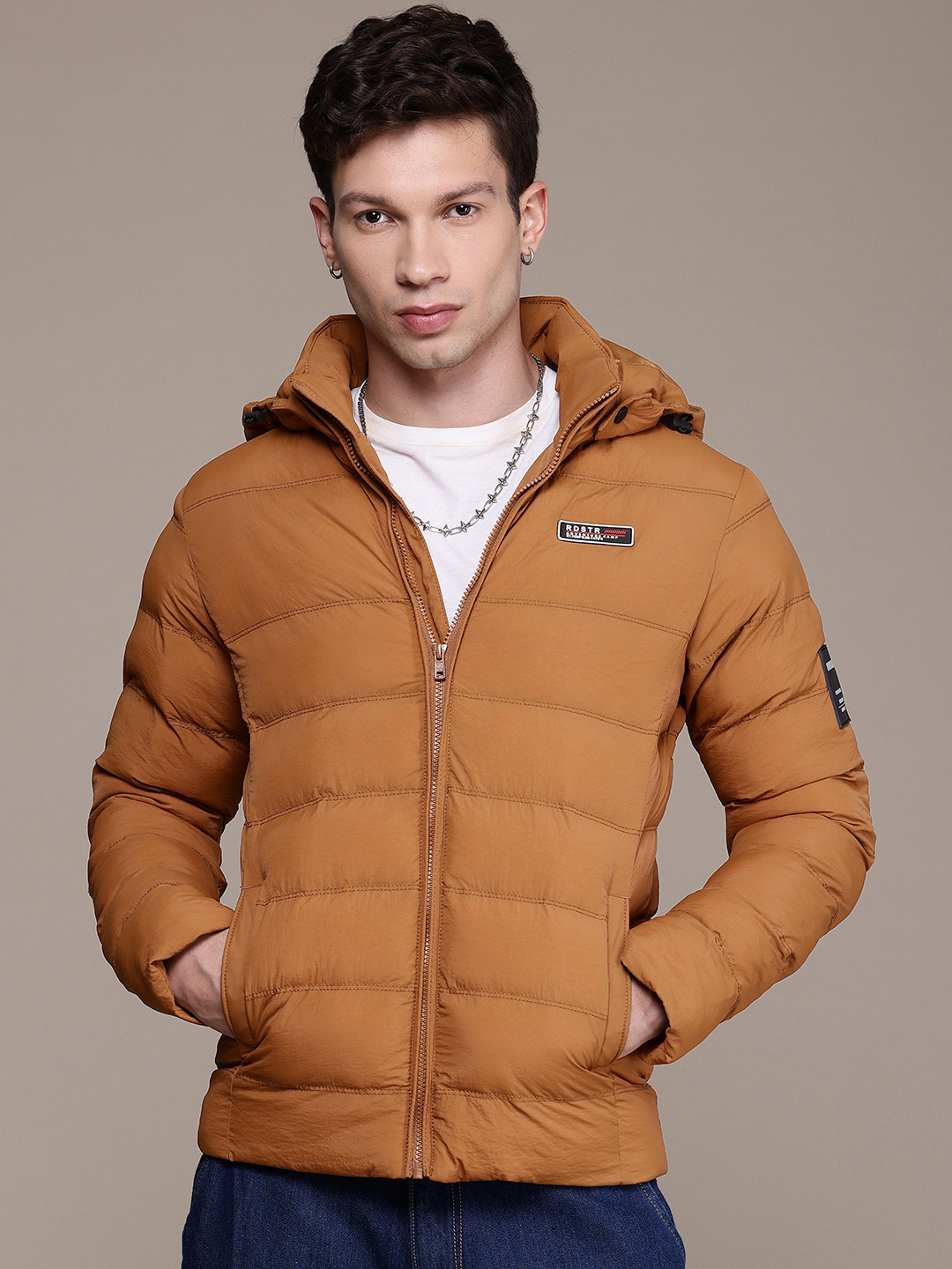 

The Roadster Life Co. Detachable Hooded Puffer Jacket, Rust