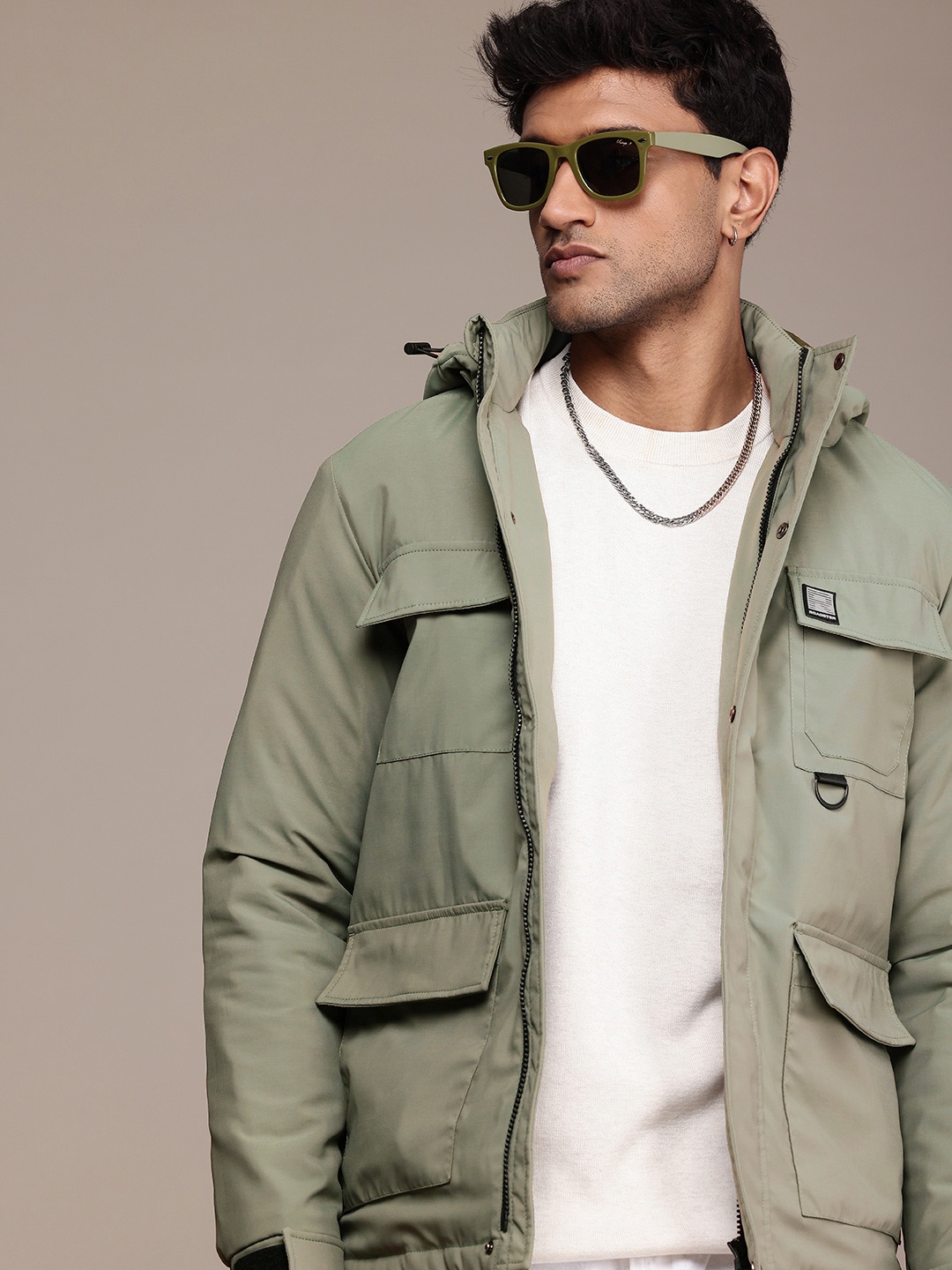 

The Roadster Life Co. Removable Hooded Padded Jacket, Green