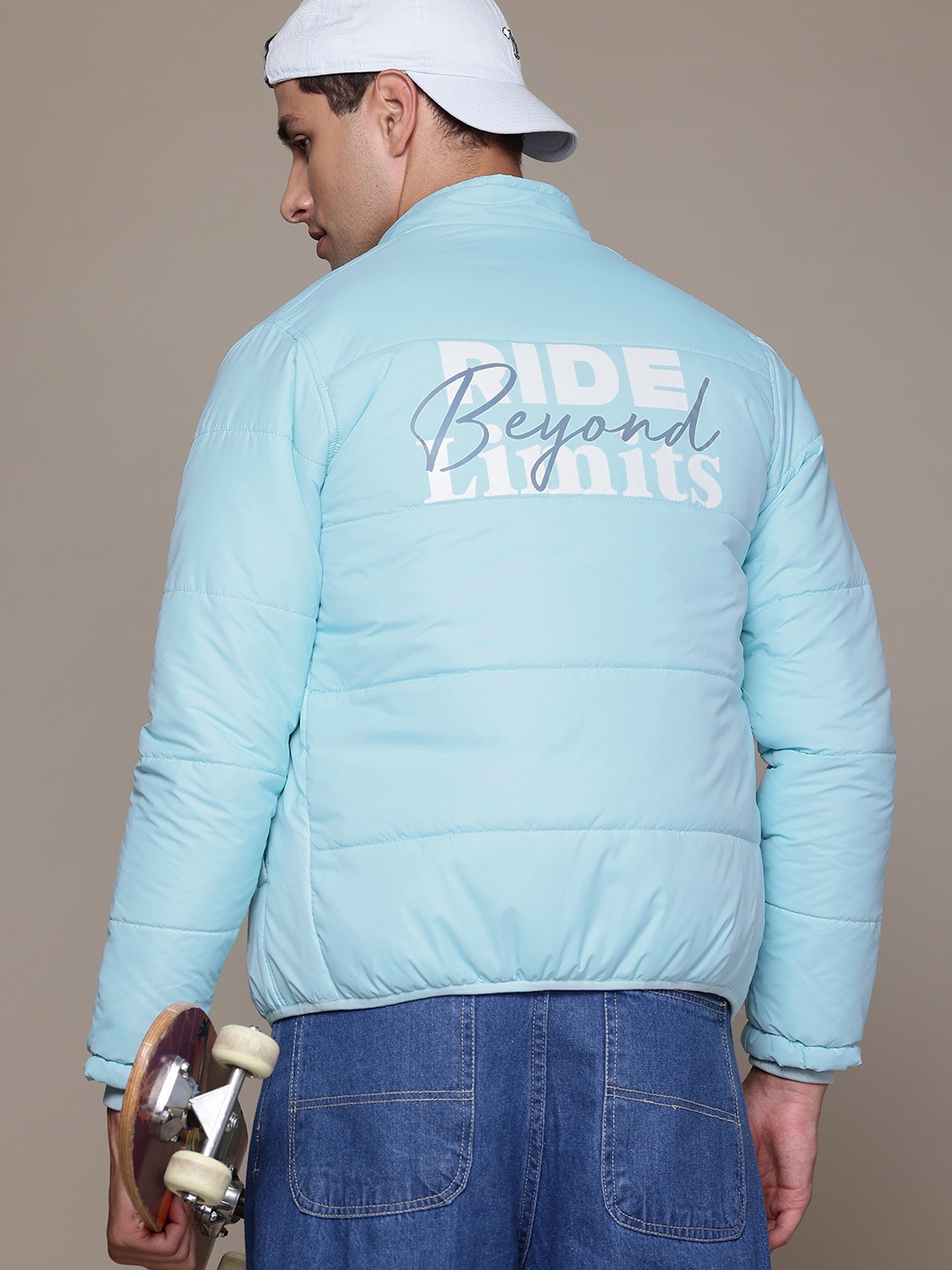 

The Roadster Lifestyle Co. Typography Print Padded Jacket, Blue