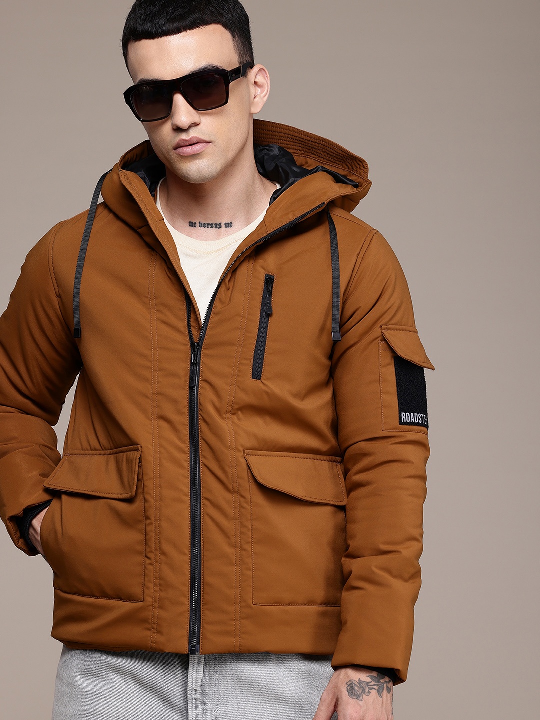 

The Roadster Life Co. Hooded Puffer Jacket, Brown