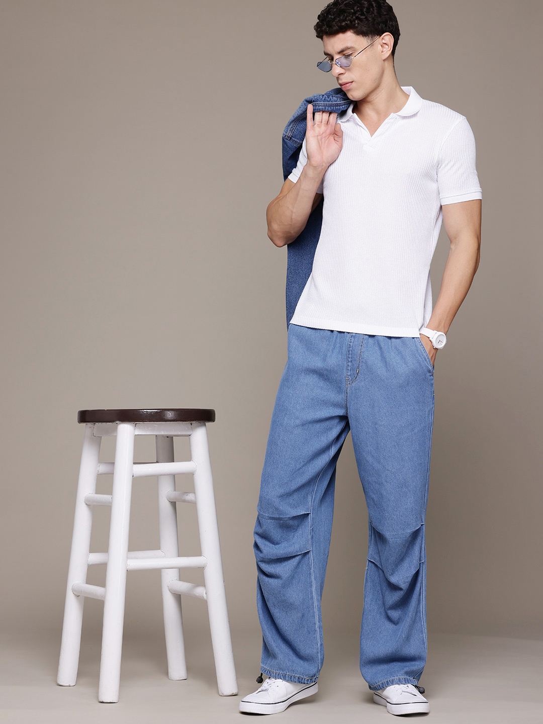 

The Roadster Lifestyle Co. Ribbed Polo Collar T-shirt, White
