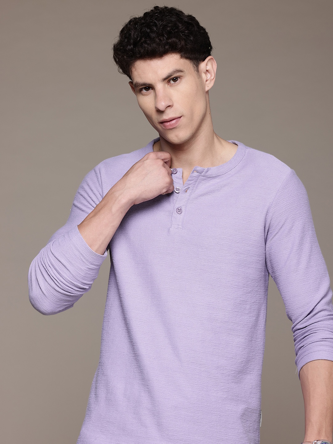 

The Roadster Lifestyle Co. Henley Neck T-shirt, Lavender