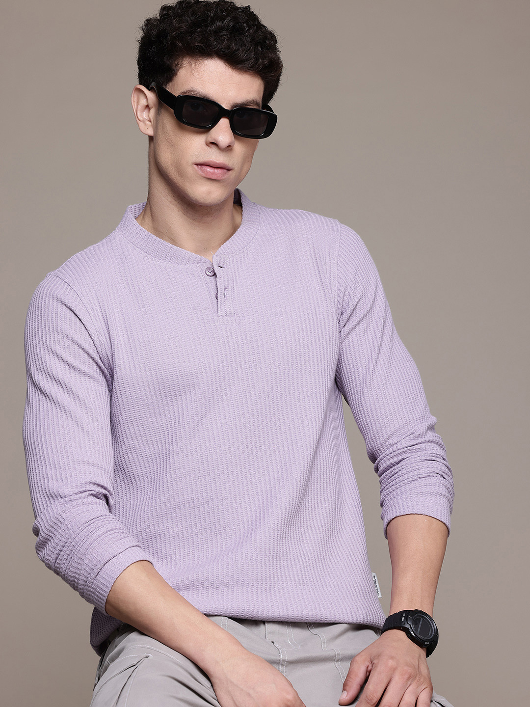 

The Roadster Lifestyle Co. Henley Neck T-shirt, Lavender