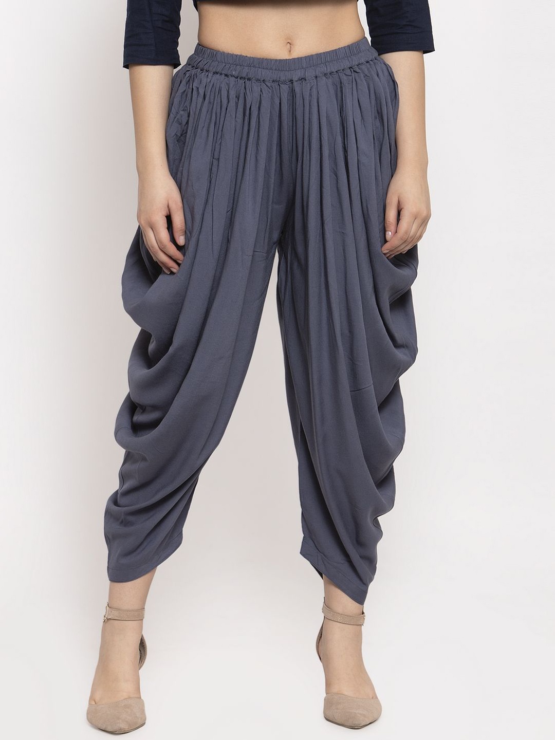 

Clora Creation Women Pleated Dhoti Pant, Grey