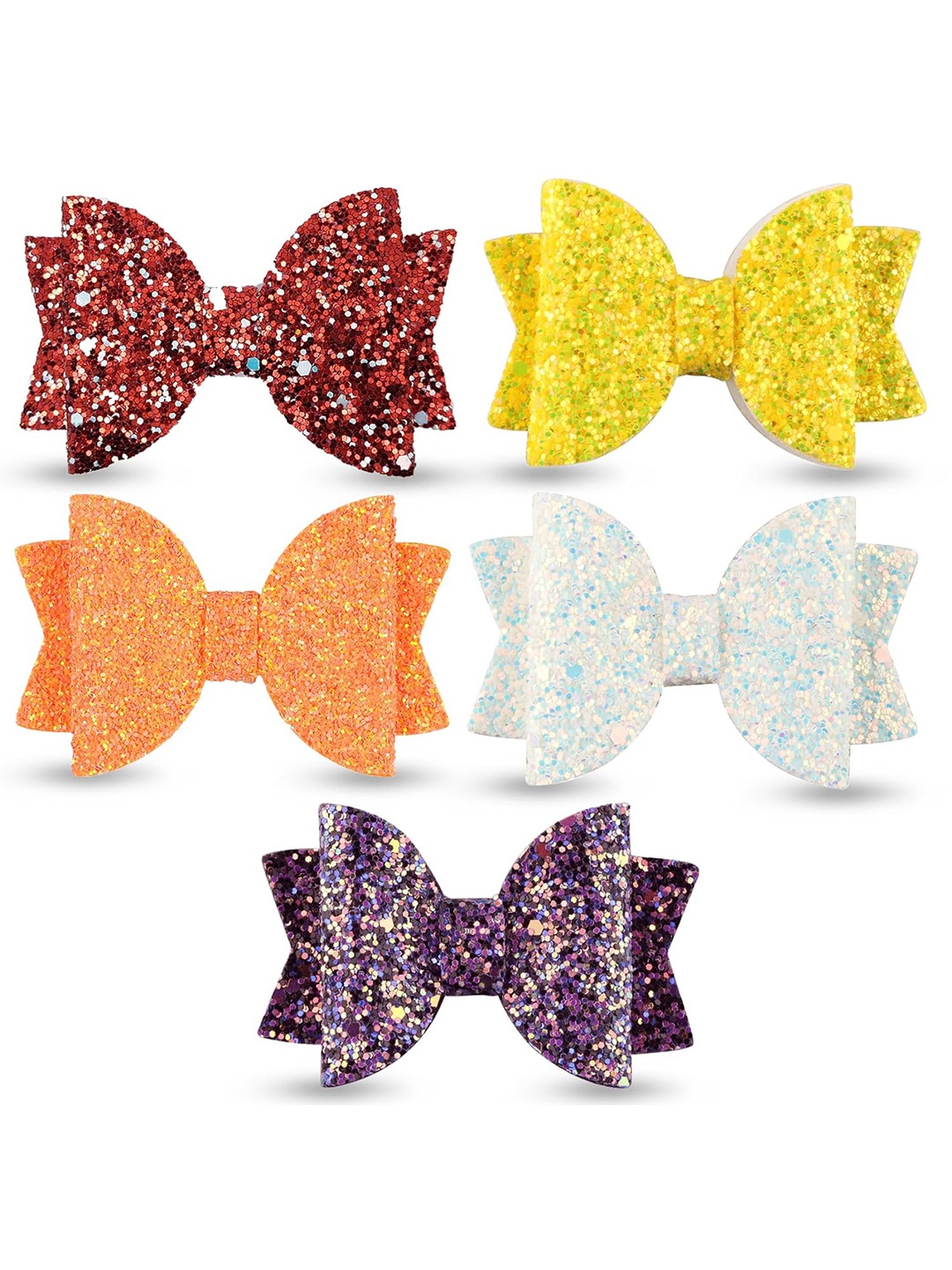 

ANNA CREATIONS Girls Set of 5 Embellished Alligator Hair Clip, White