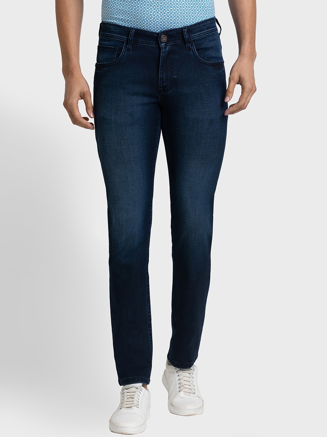 

ColorPlus Men Mid-Rise Tapered Fit Light Fade Stretchable Jeans, Blue