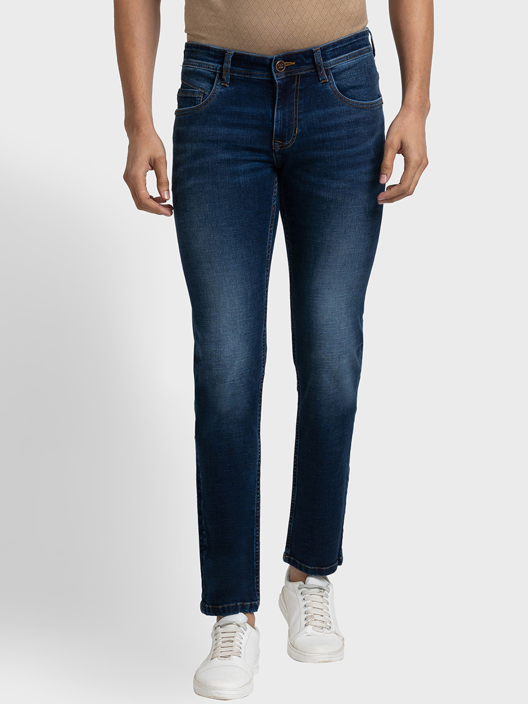 

ColorPlus Men Tapered Fit Light Fade Clean Look Stretchable Jeans, Blue