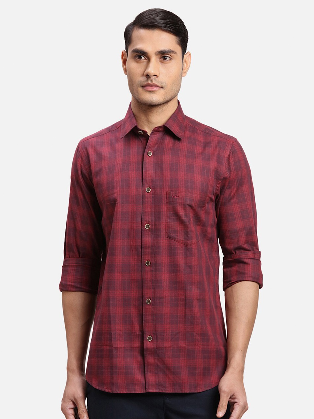 

ColorPlus Checked Cotton Casual Shirt, Red