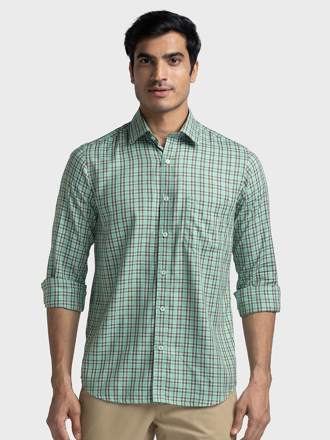 

ColorPlus Spread Collar Tailored Fit Shirt, Green