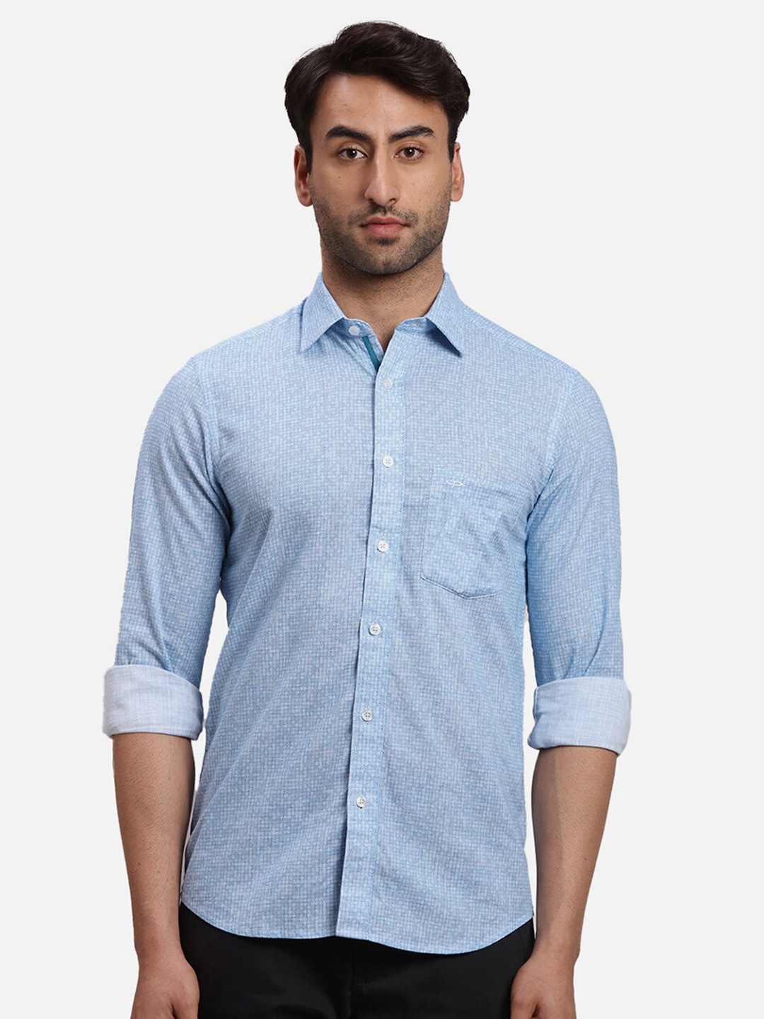 

ColorPlus Abstract Printed Spread Collar Regular Fit Shirt, Blue