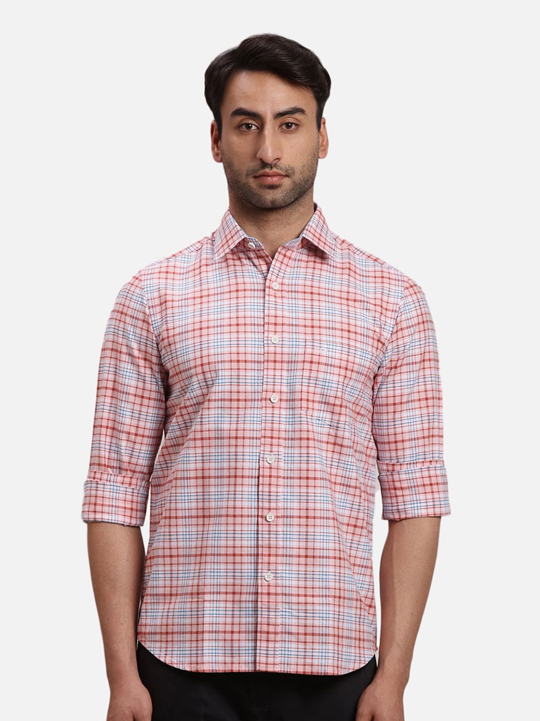 

ColorPlus Tartan Checks Checked Cotton Casual Shirt, Red