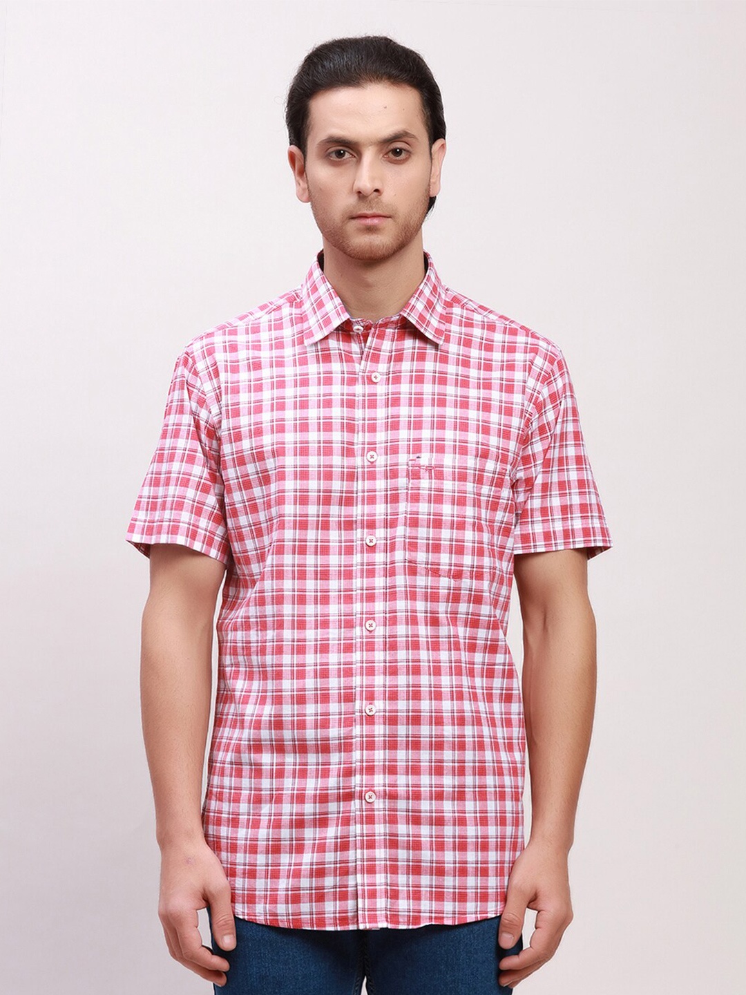 

ColorPlus Floral Printed Spread Collar Tailored Fit Shirt, Red