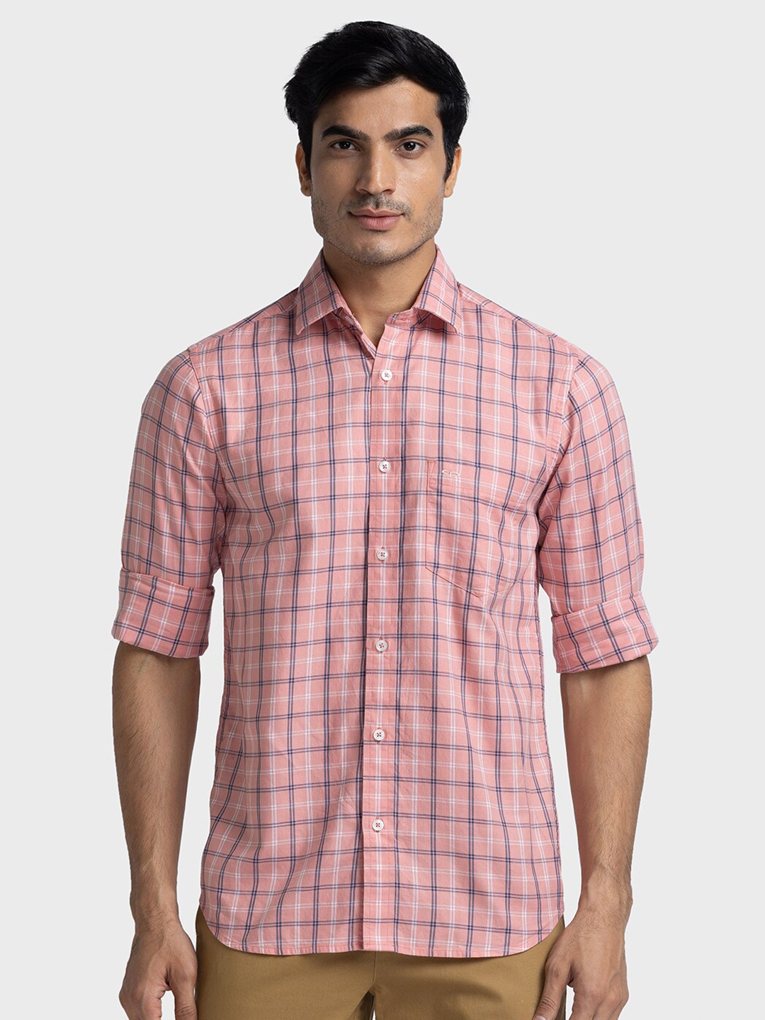 

ColorPlus Tailored Fit Checked Casual Shirt, Red
