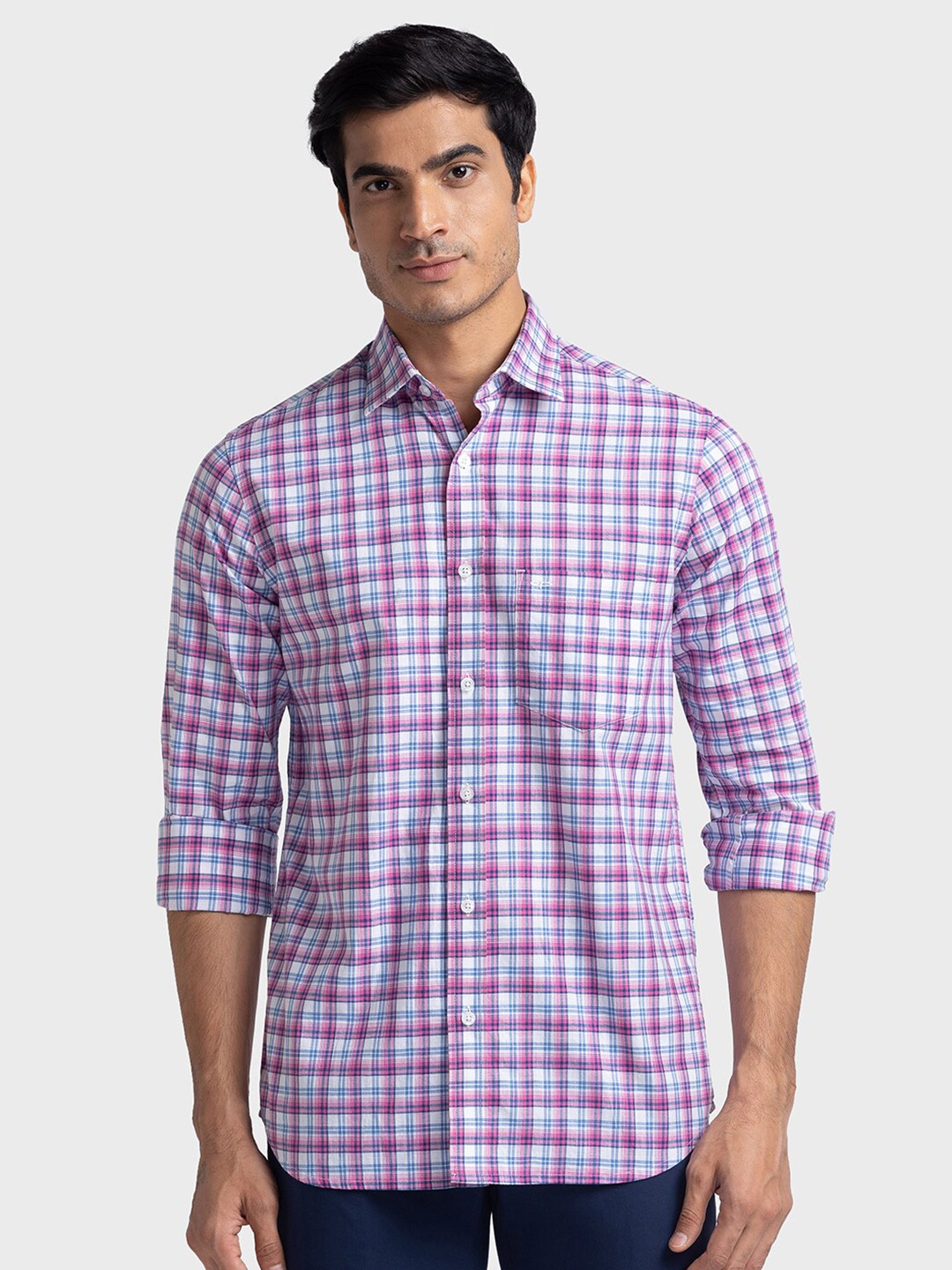 

ColorPlus Checked Cotton Tailored Fit Casual Shirt, Multi