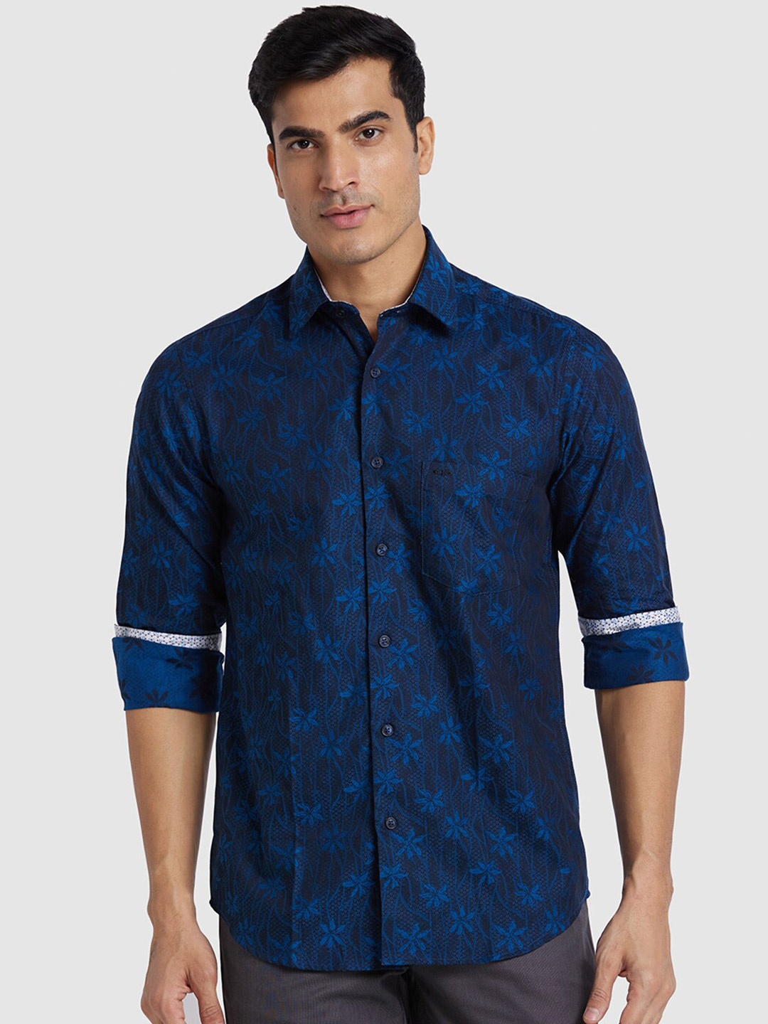 

ColorPlus Floral Printed Cotton Casual Shirt, Blue