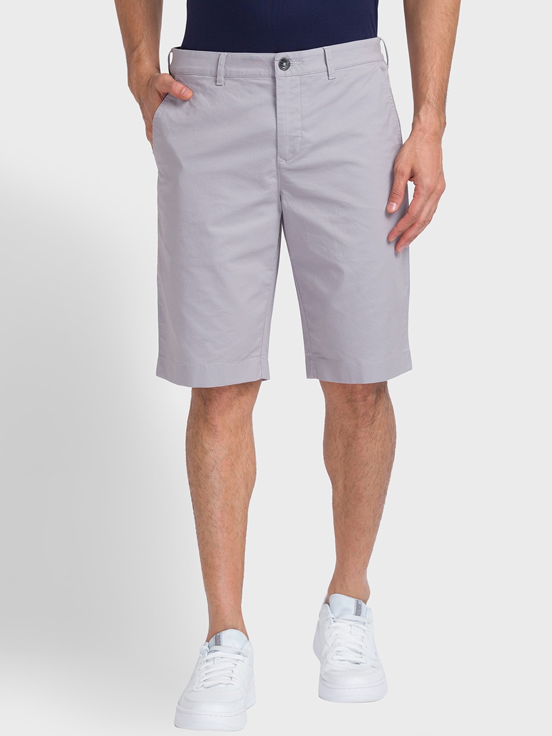 

ColorPlus Men Mid-Rise Chino Shorts, Grey