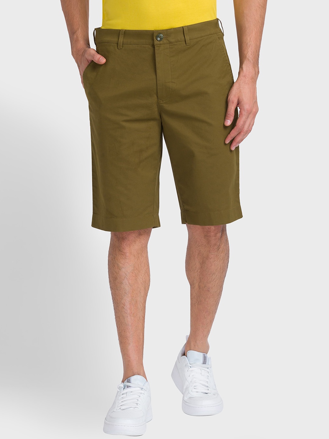 

ColorPlus Men Mid-Rise Chino Shorts, Green