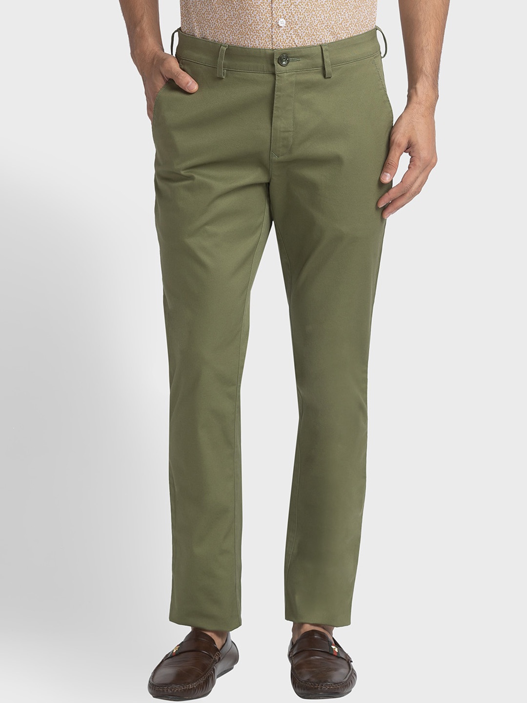 

ColorPlus Men Mid-Rise Trousers, Green