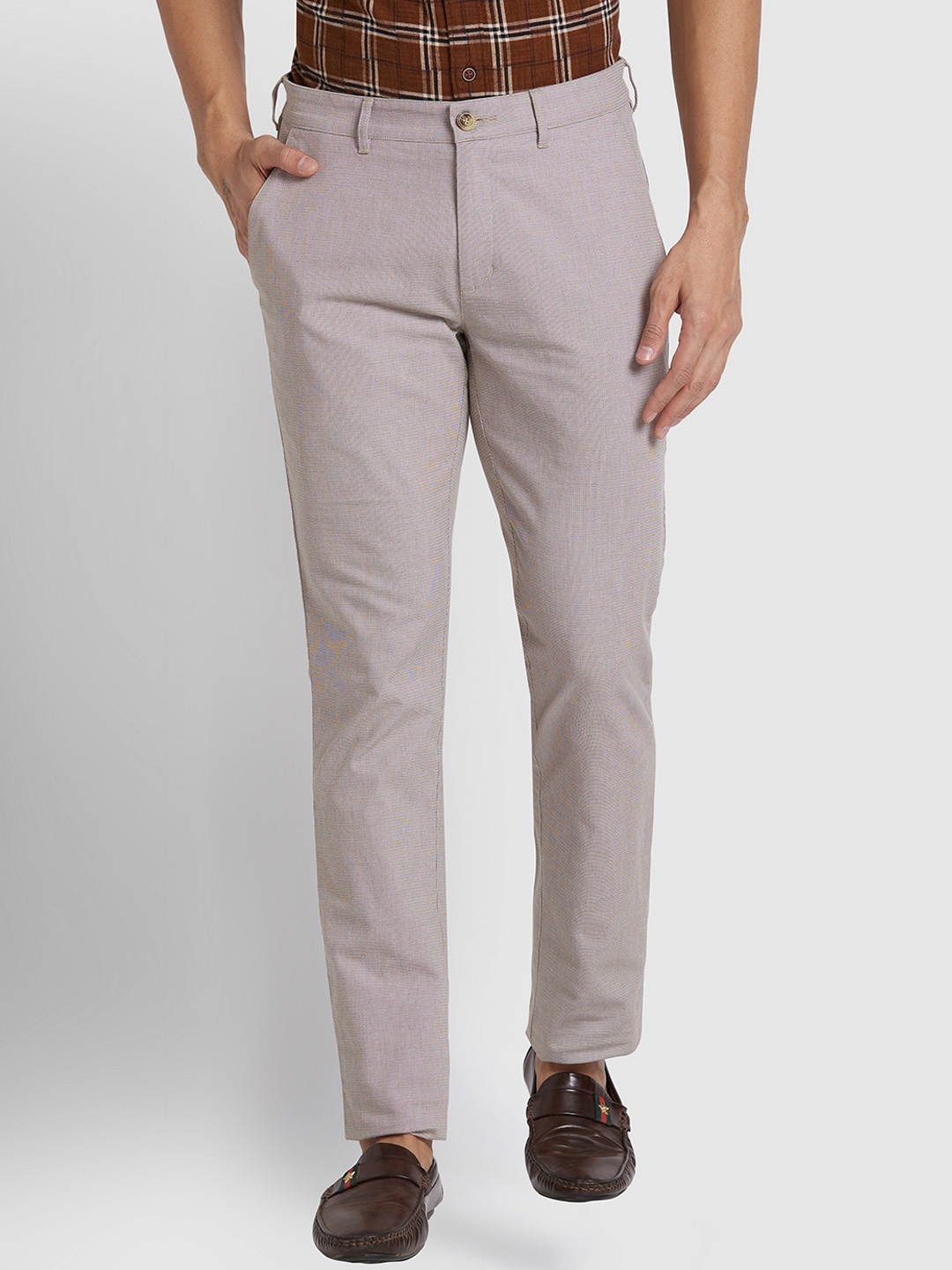 

ColorPlus Men Slim Fit Mid-Rise Chinos Trouser, Beige