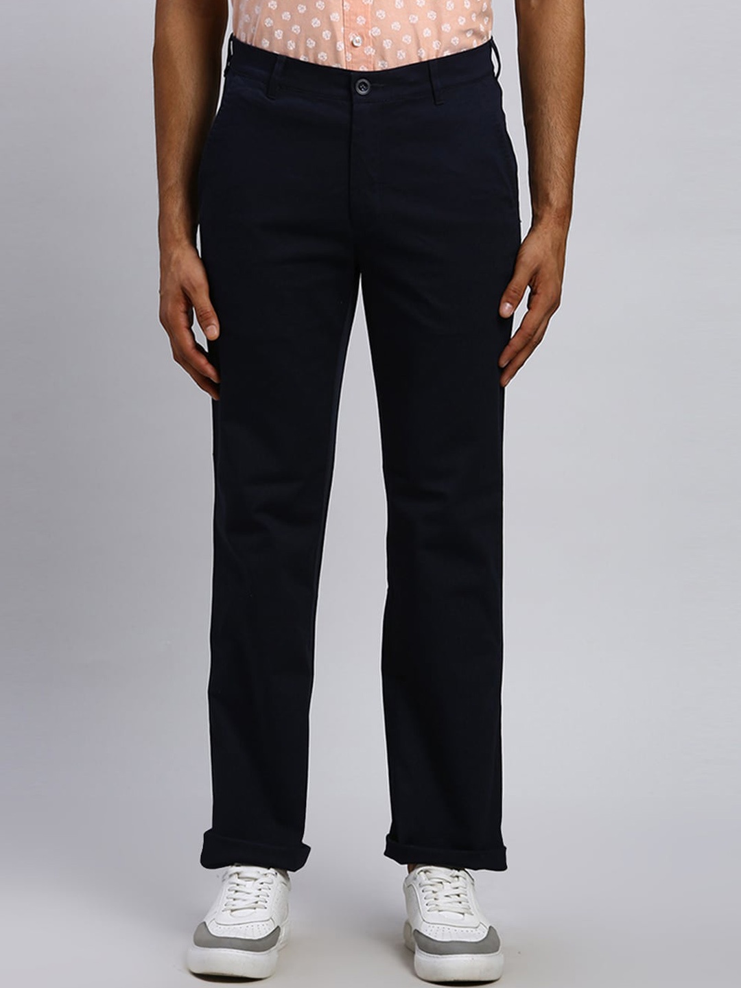 

ColorPlus Men Mid-Rise Tailored Trousers, Blue
