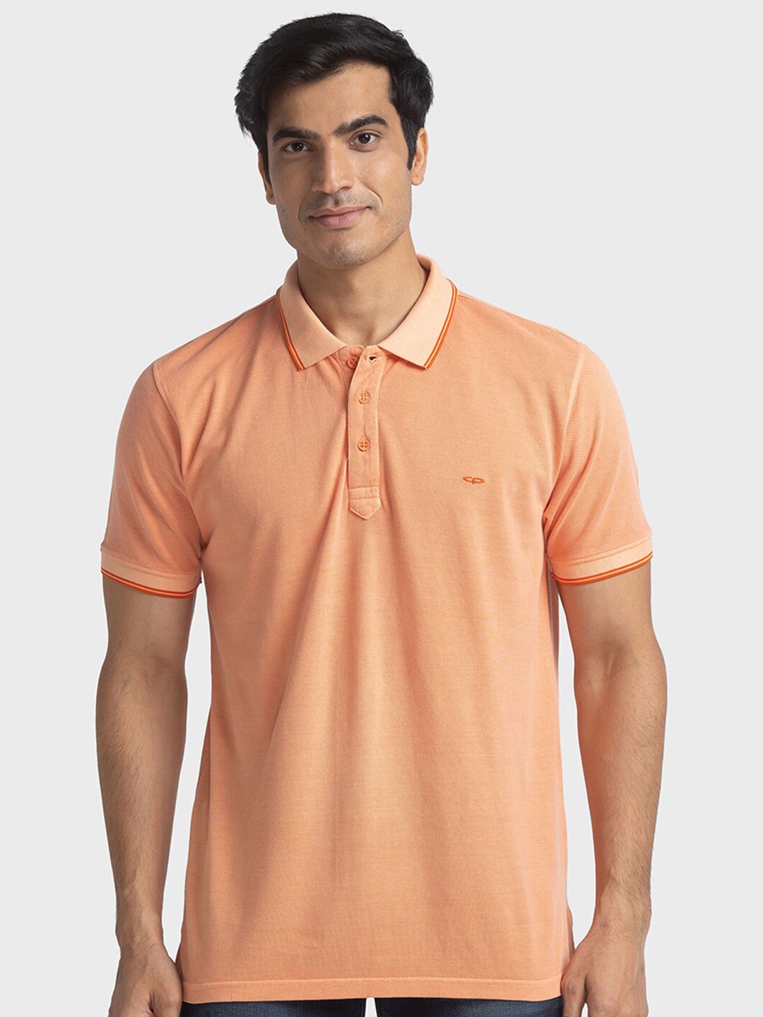 

ColorPlus Polo Collar Short Sleeves Cotton Tailored Fit T-shirt, Orange