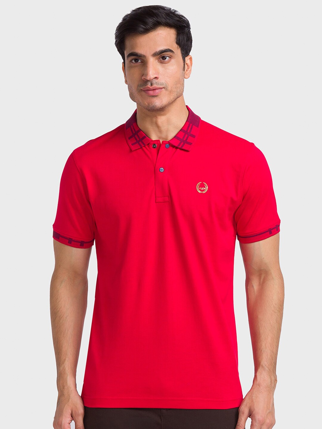 

ColorPlus Polo Collar Short Sleeves Cotton T-shirt, Red