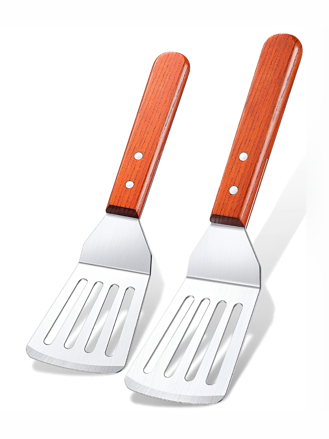 

P-Plus International Steel -Toned 2Pcs Stainless Steel Cooking Spatula