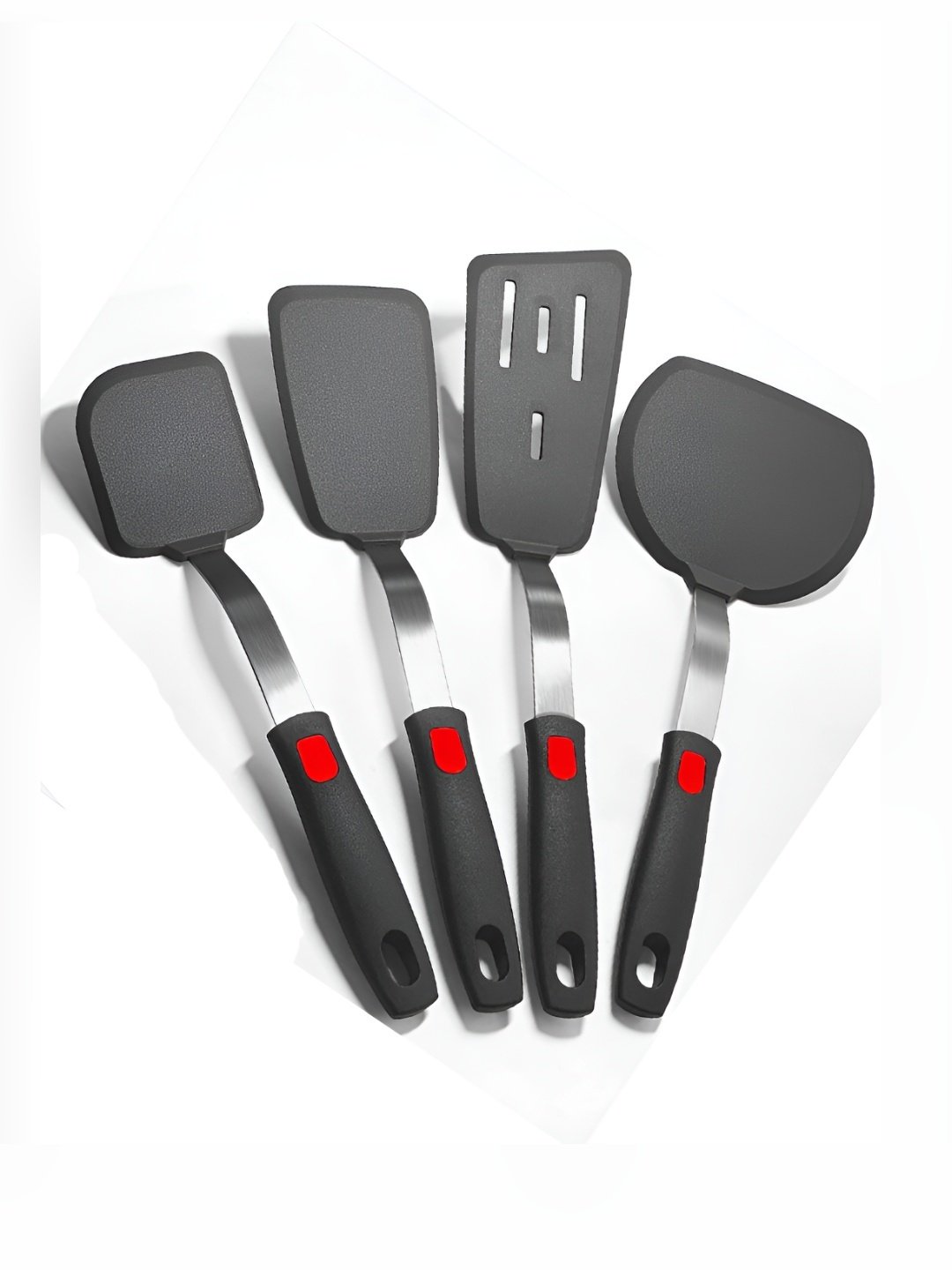 

P-Plus International 4Pcs Black Stainless Steel Cooking Spatula