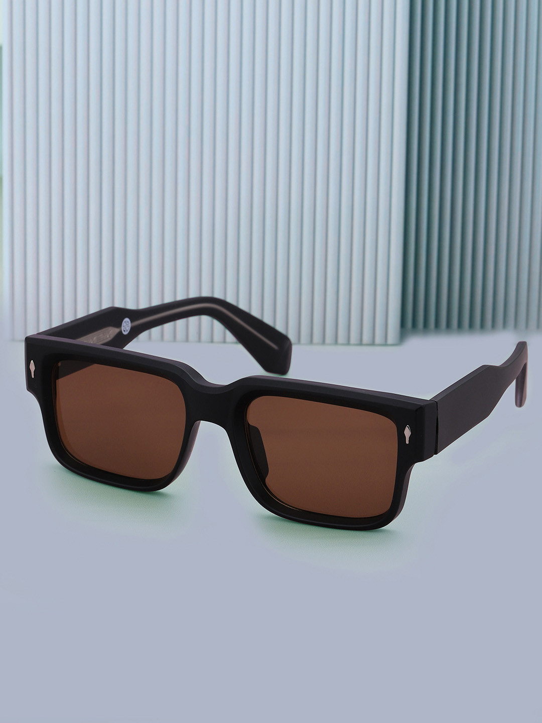 

Carlton London Men Rectangle Sunglasses with UV Protected Lens, Black
