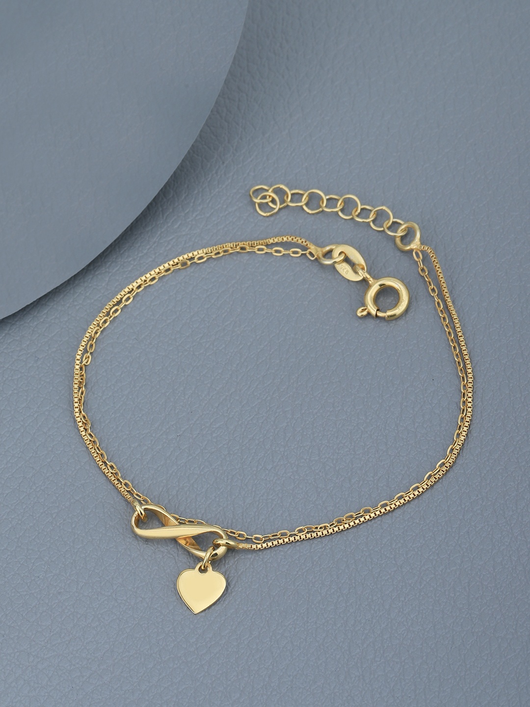 

VANBELLE Women 925 Sterling Silver 18KT Gold-Plated Charm Bracelet