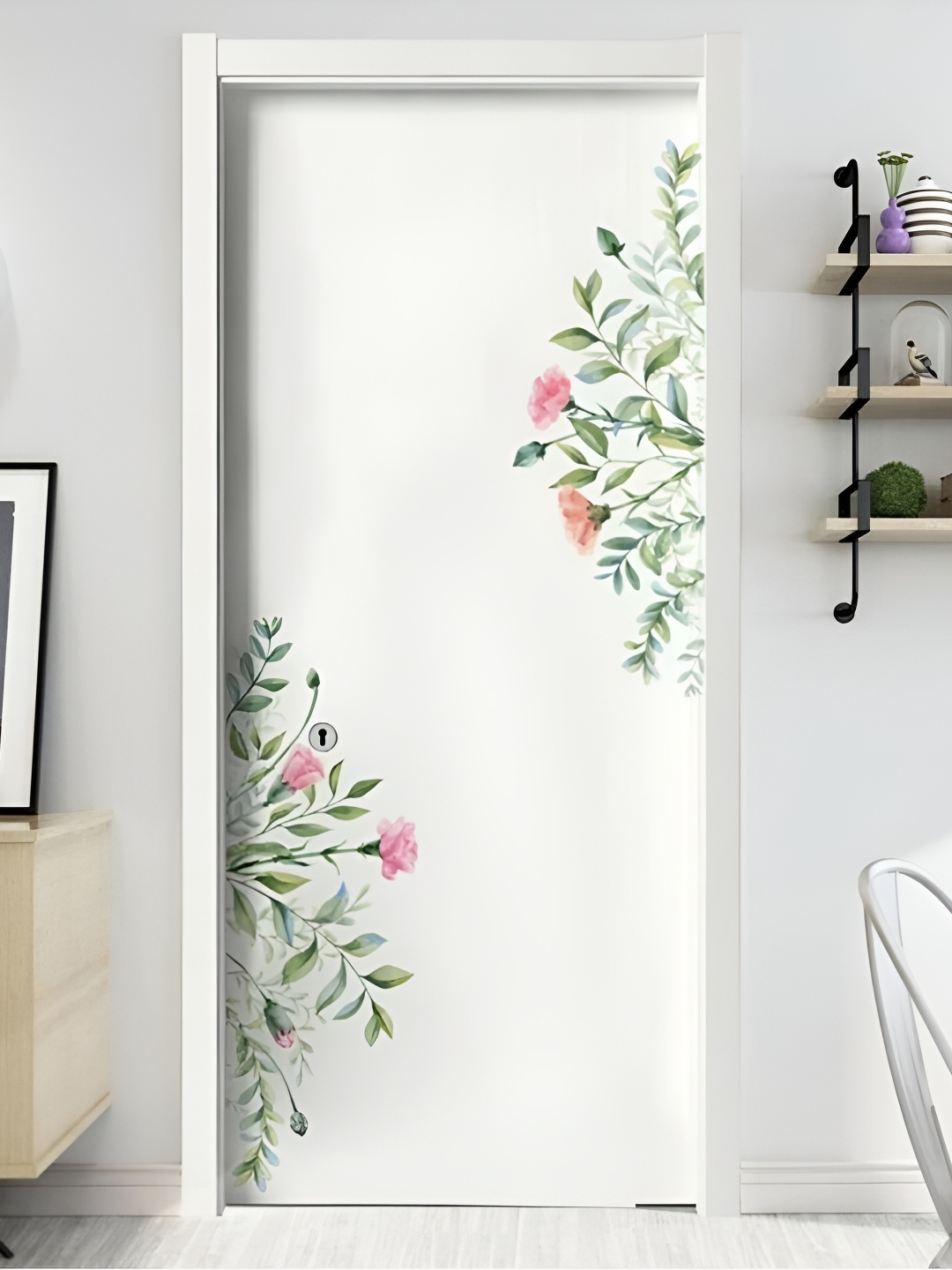 

Jaamso Royals Green & Pink Floral Side Border Printed Self-Adhesive Wall Sticker