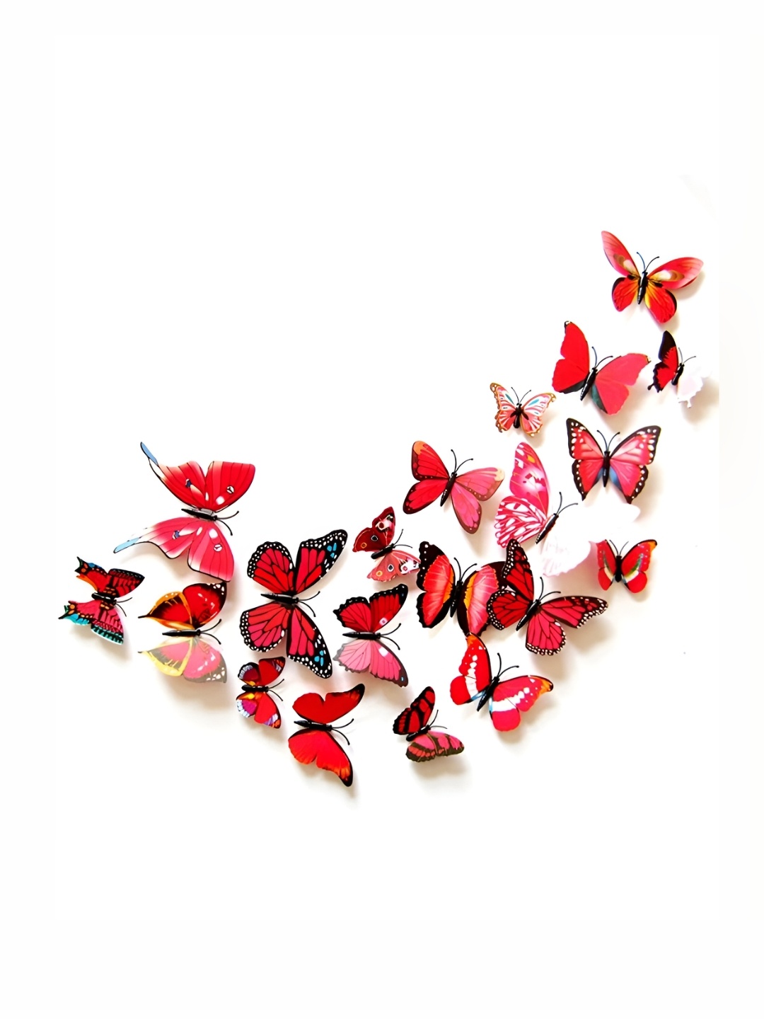 

Jaamso Royals Red 12 Pieces Butterfly 3D Magnet Butterfly Self-Adhesive Wall Sticker