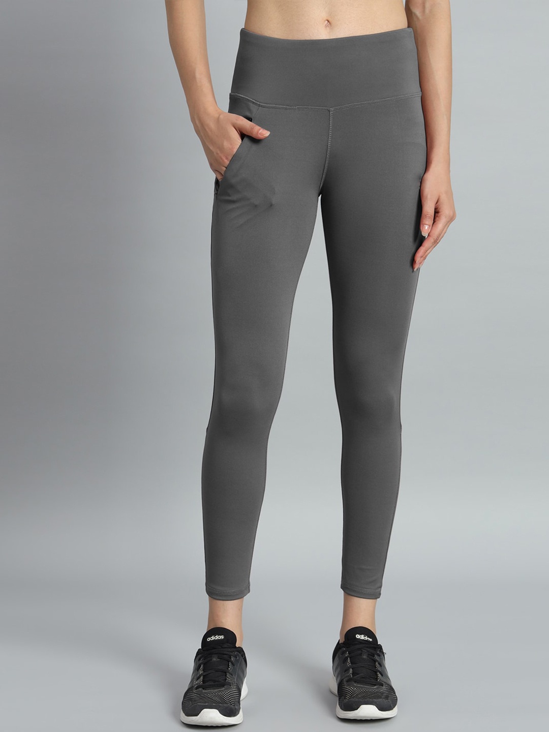 

Mehrang Ultra-stretch Fit Ankle Length Training Tights, Grey