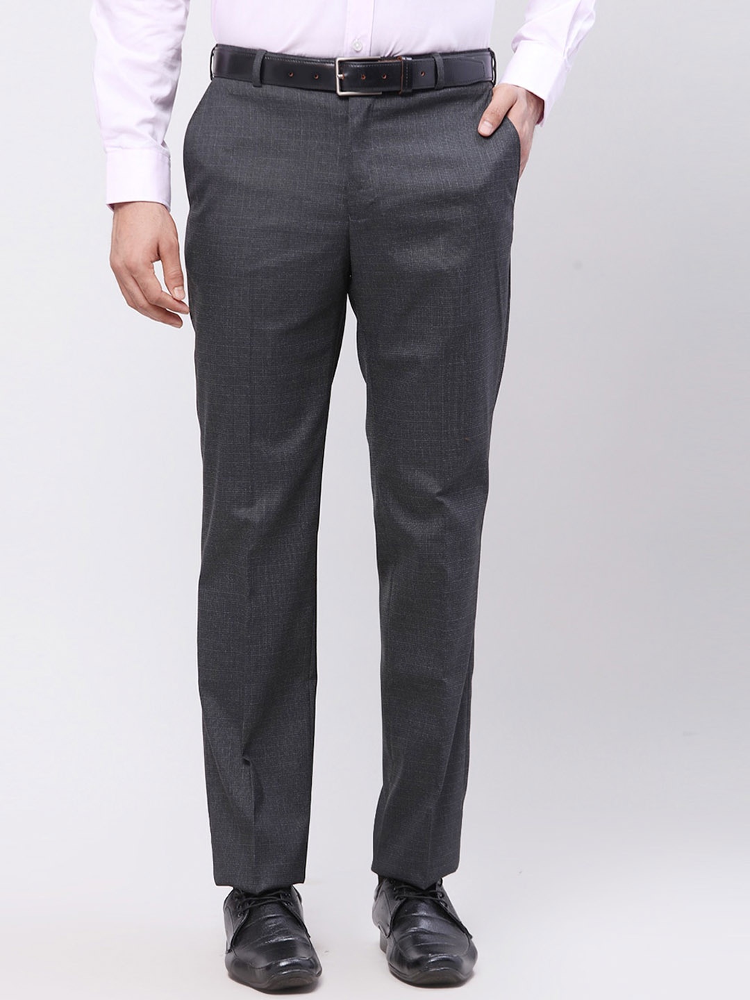 

Park Avenue Men Mid-Rise Formal Trousers, Black