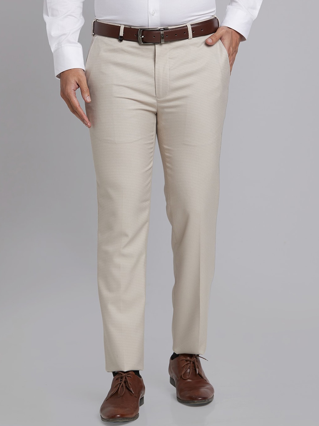 

Park Avenue Men Mid-Rise Slim Fit Formal Trouser, Beige