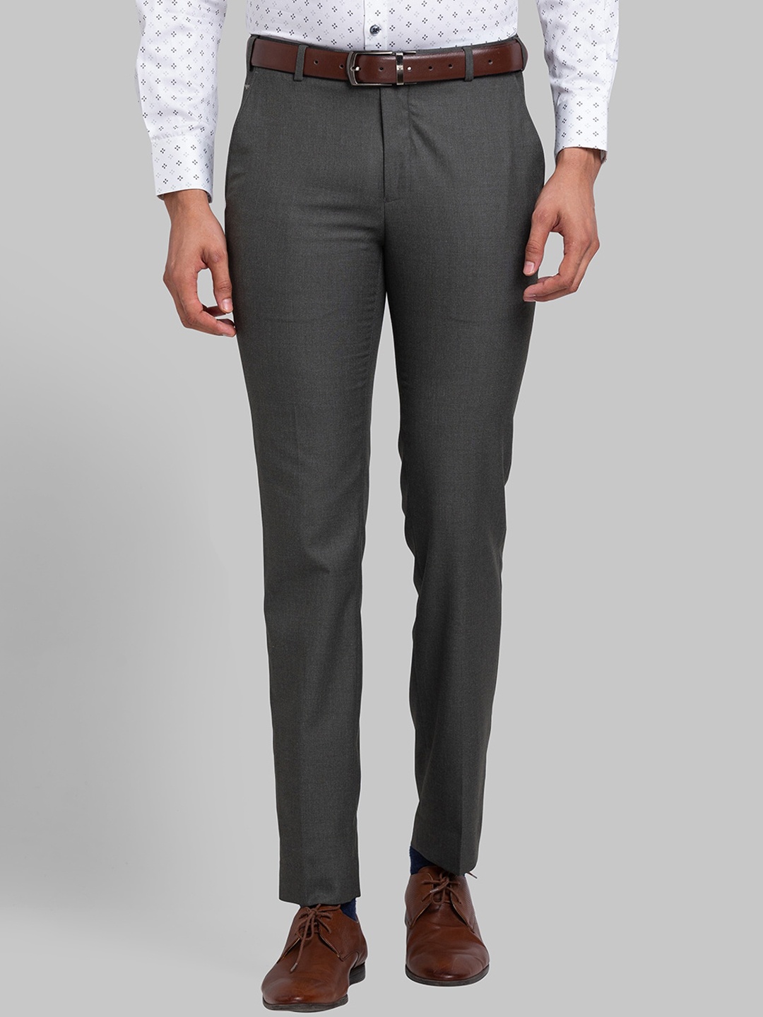 

Park Avenue Men Slim Fit Mid Rise Formal Trouser, Green