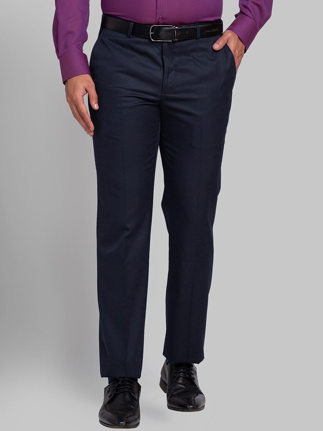 

Park Avenue Men Mid-Rise Formal Trousers, Blue