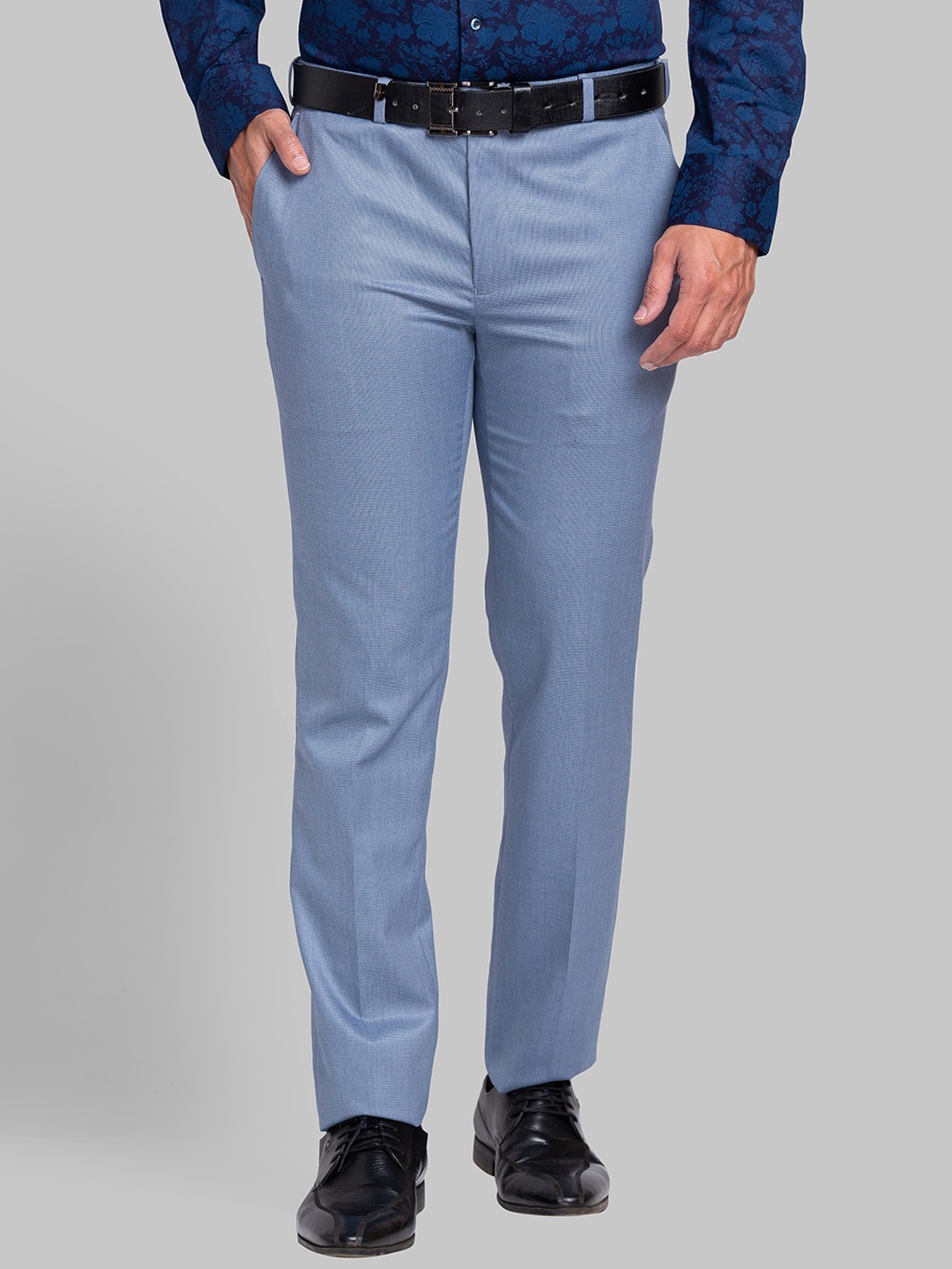 

Park Avenue Men Mid-Rise Slim Fit Formal Trouser, Blue