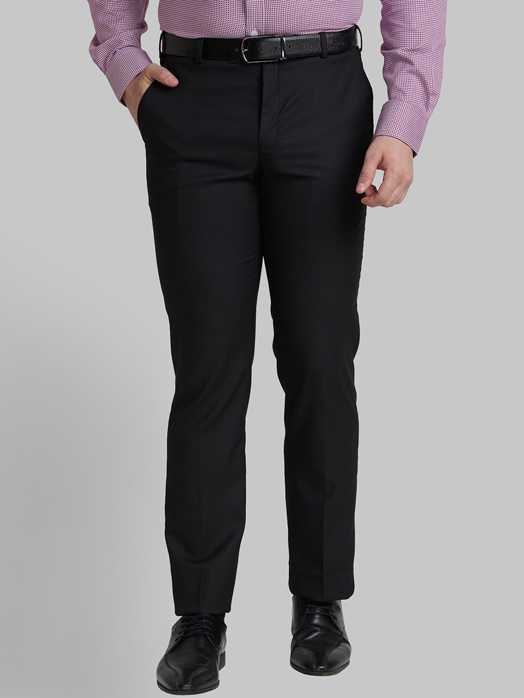 

Park Avenue Men Regular Fit Mid Rise Formal Trouser, Black
