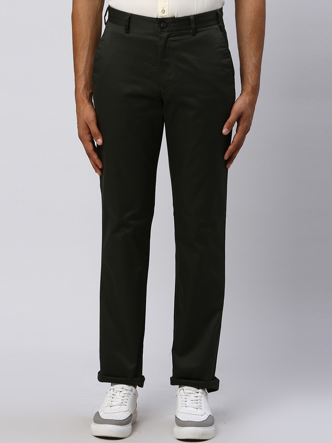 

Park Avenue Men Mid-Rise Cotton Slim Fit Trouser, Green