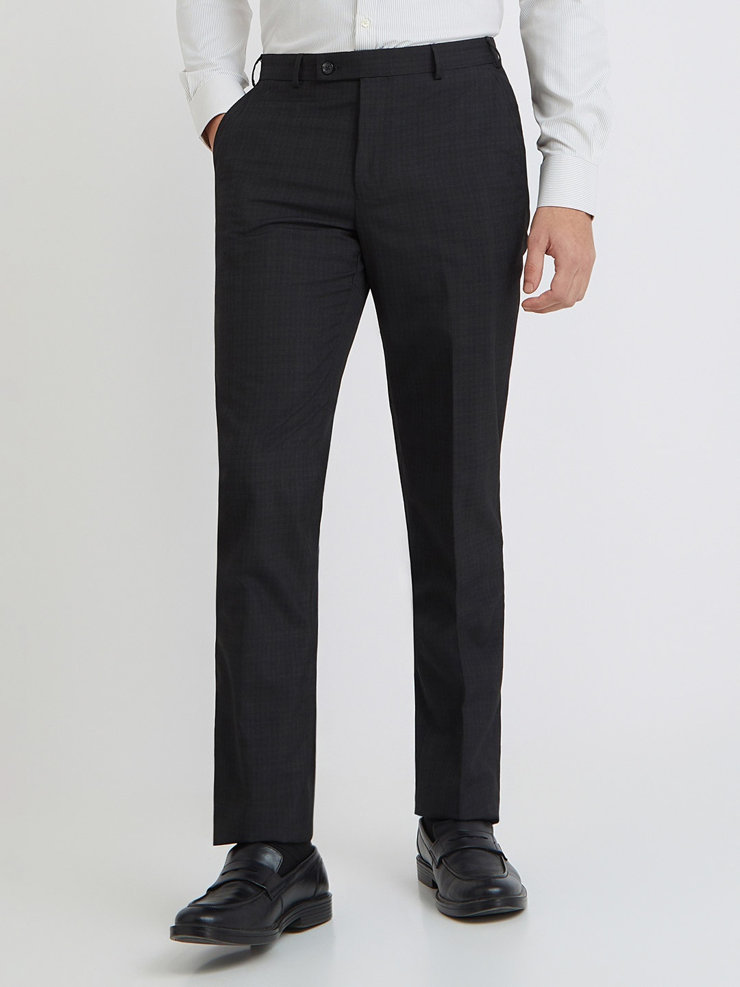 

Park Avenue Men Mid-Rise Formal Trouser, Black