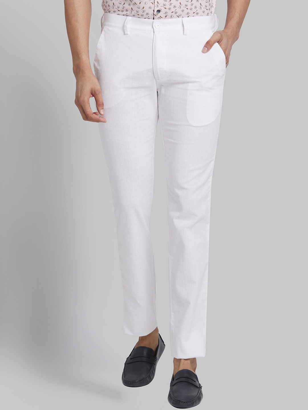 

Park Avenue Men Slim Fit Cotton Regular Trousers, White