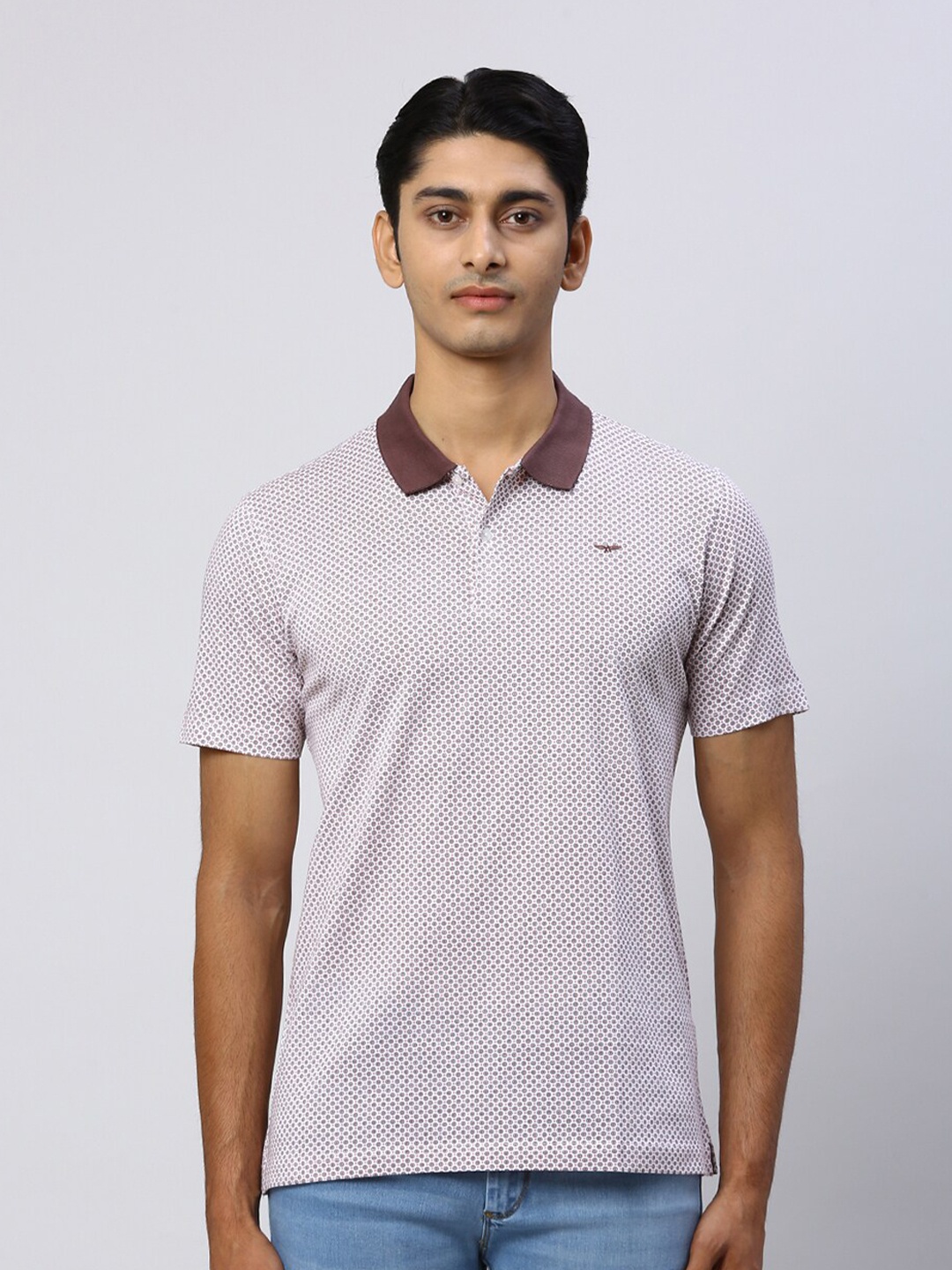 

Park Avenue Polo Collar Short Sleeves Cotton Slim Fit T-shirt, Brown