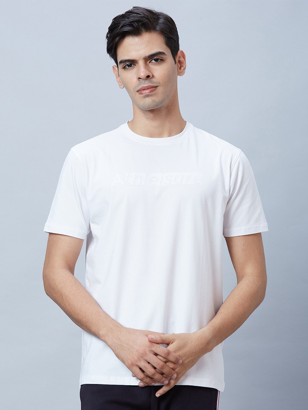 

Park Avenue Short Sleeves Round Neck Cotton Slim Fit T-shirt, White