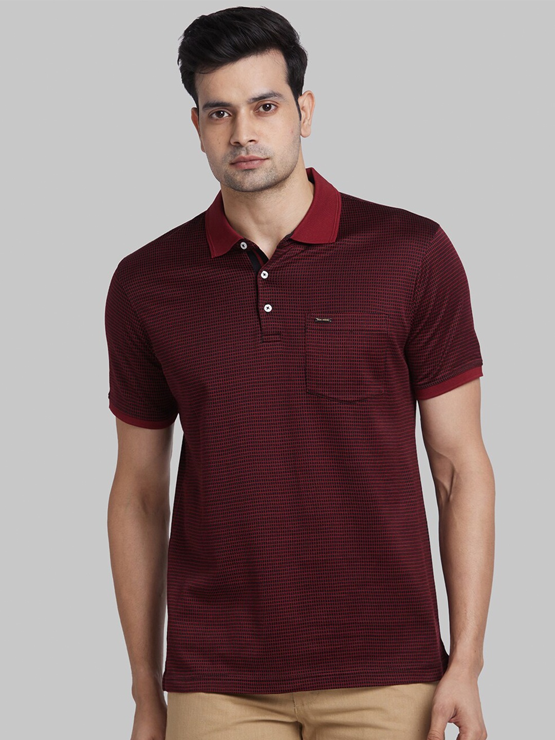 

Park Avenue Short Sleeves Cotton Polo Collar Slim Fit T-shirt, Red