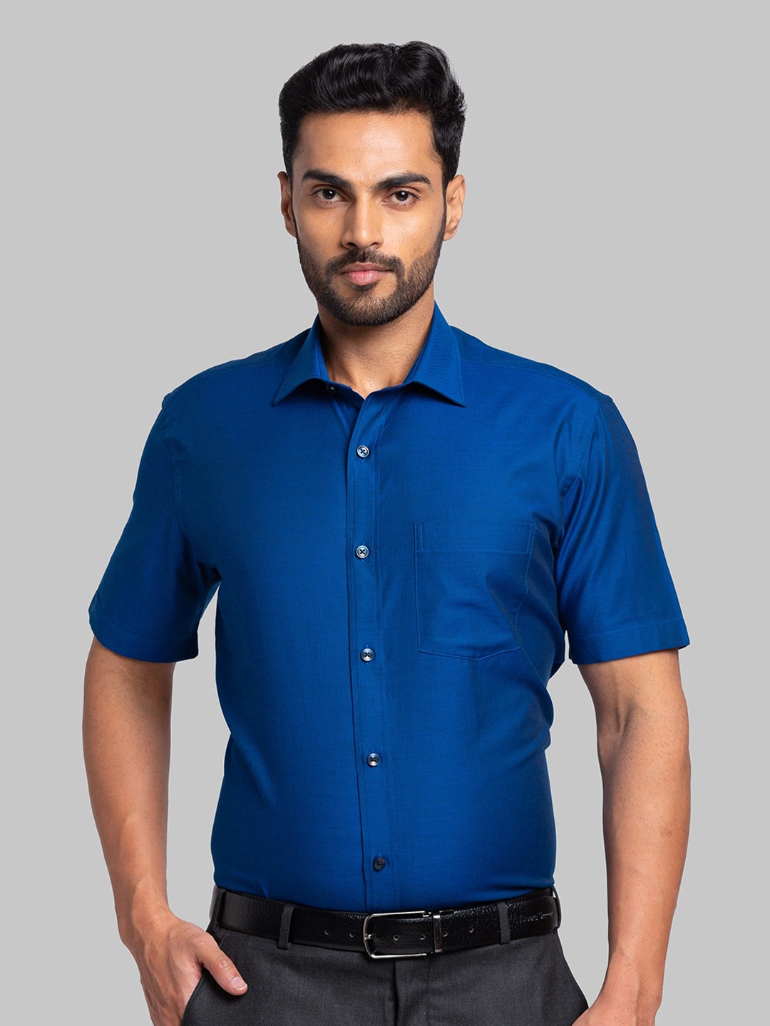 

Park Avenue Cutaway Collar Pure Cotton Formal Shirt, Blue