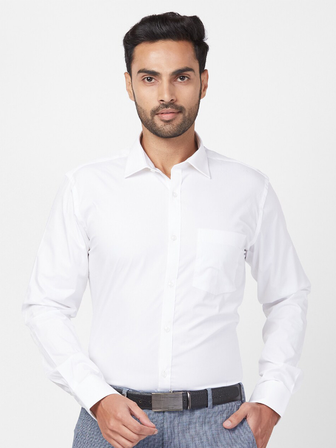 

Park Avenue Slim Fit Opaque Cotton Formal Shirt, White